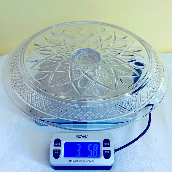 Vintage 1930s Imperial Glass Cape Cod Footed Cake Stand Plate Chip & Dip Platter - Picture 5 of 8